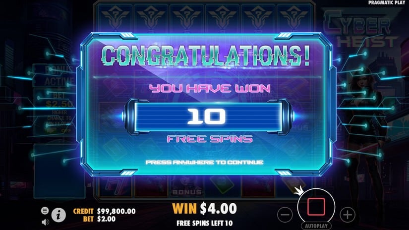 Cyber Heist slot screen 3