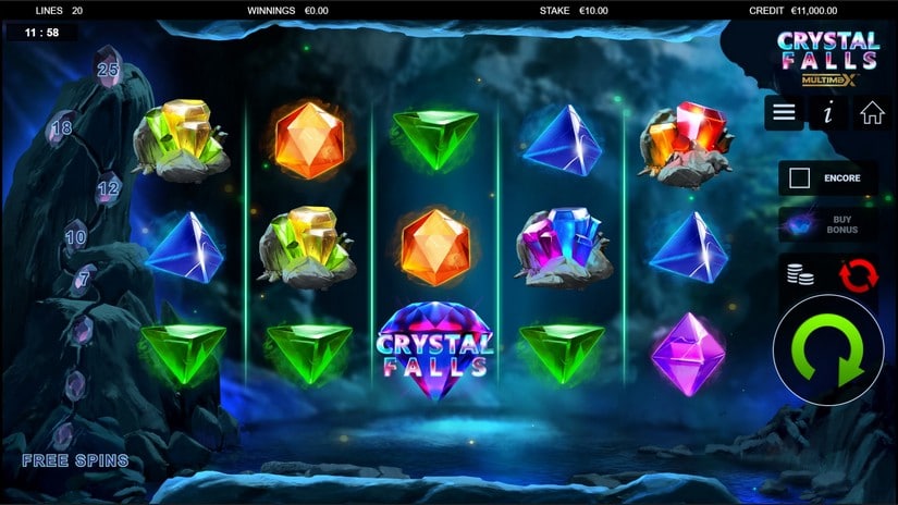 Crystal Falls Multimax slot screen 1