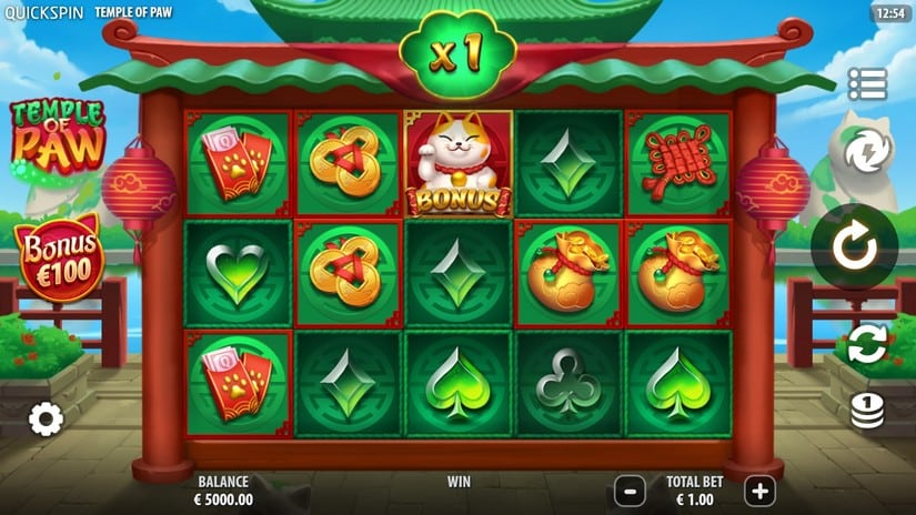 Temple of Paw slot screen 2