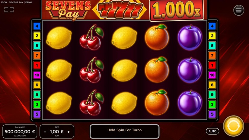 Sevens Pay slot screen 1