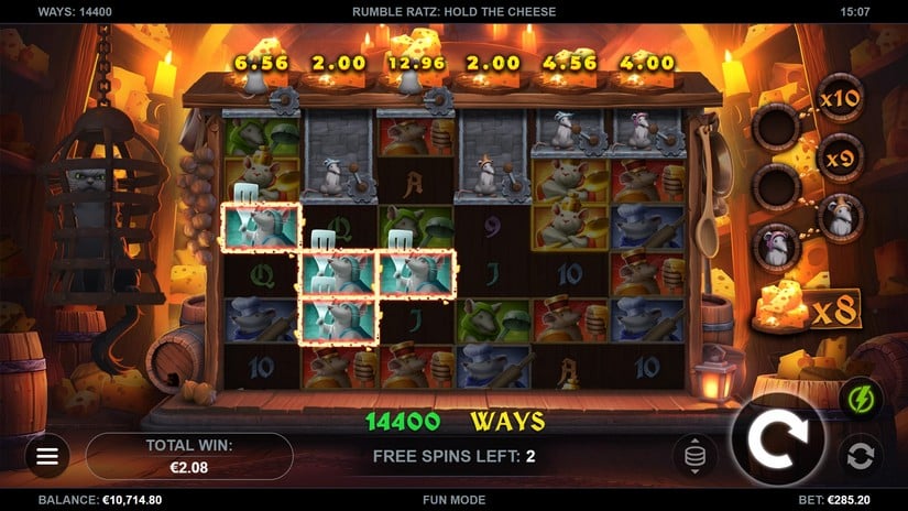 Rumble Ratz Hold the Cheese slot screen 4