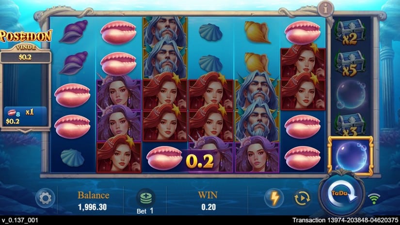 Poseidon slot screen 2