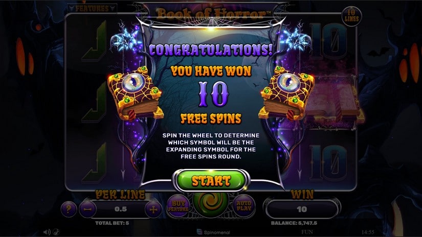 Book of Horror slot screen 4