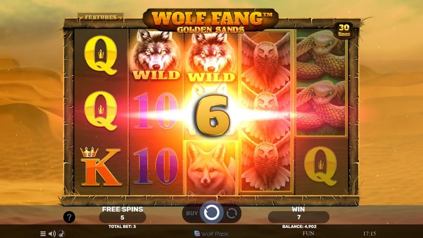 Wolf Fang – Golden Sands slot screen 4