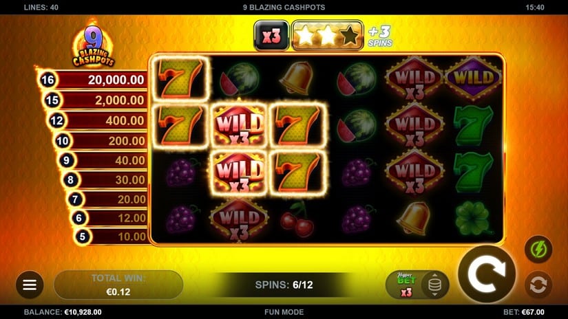 9 Blazing Cashpots slot screen 5