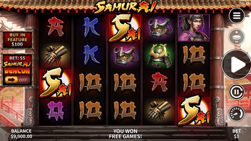 Samur.A.I slot screen 2