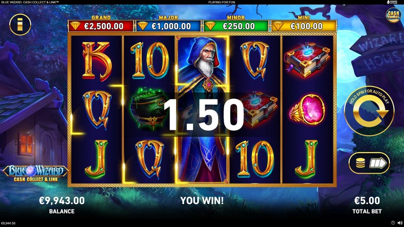 Blue Wizard Cash Collect & Link slot screen 4