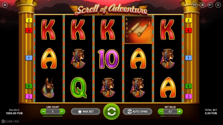 Scroll Of Adventure slot screen 1