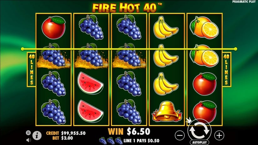 Fire Hot 40 slot screen 1
