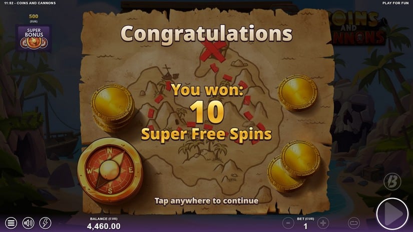 Coins and Cannons slot screen 2