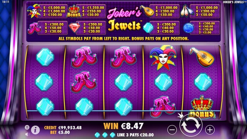 Joker’s Jewels slot screen 2
