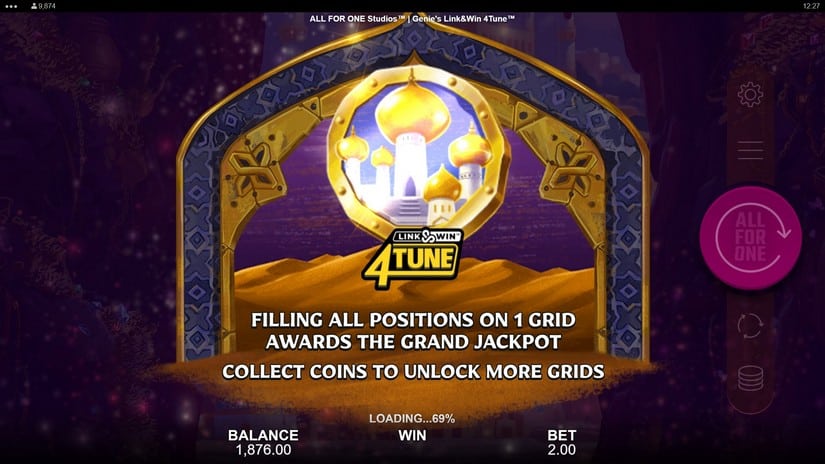Genie’s Link&Win 4Tune slot screen 2