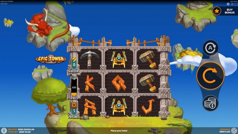 Epic Tower slot screen 1