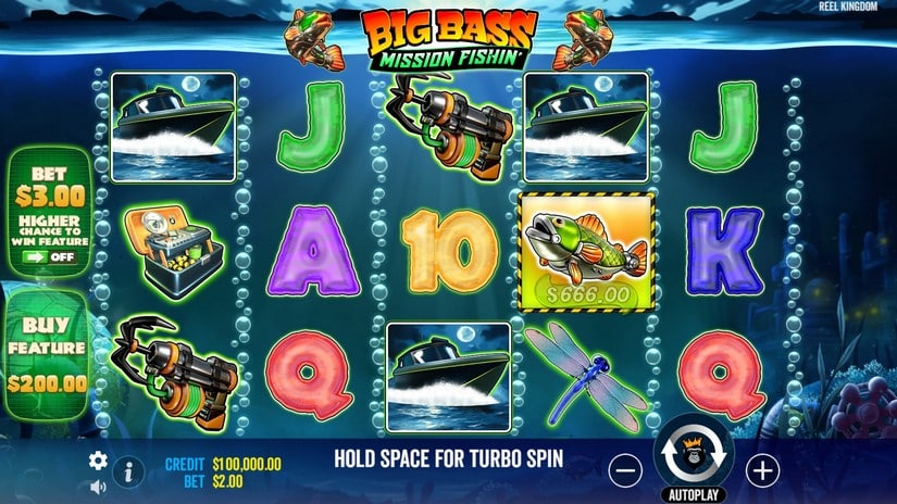 Big Bass Fishing Mission slot screen 1
