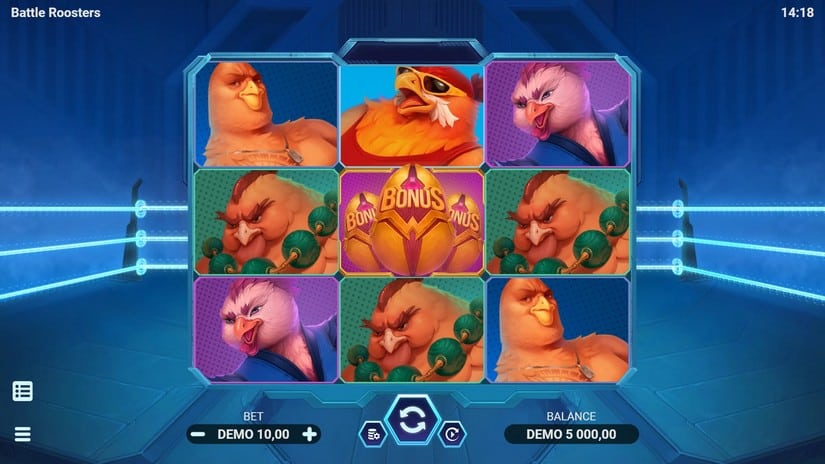 Battle Roosters slot screen 1