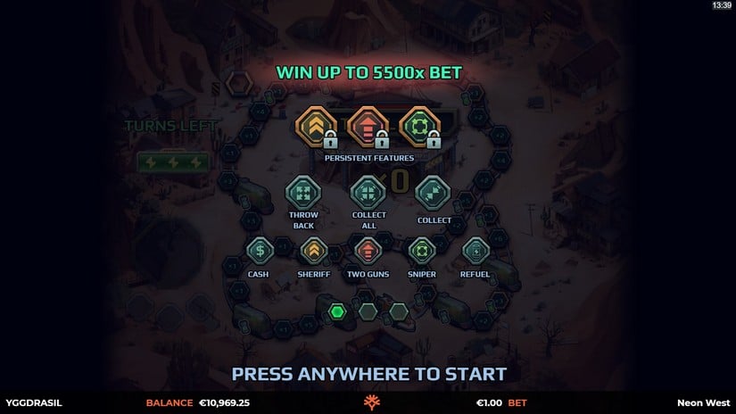 Neon West slot screen 2