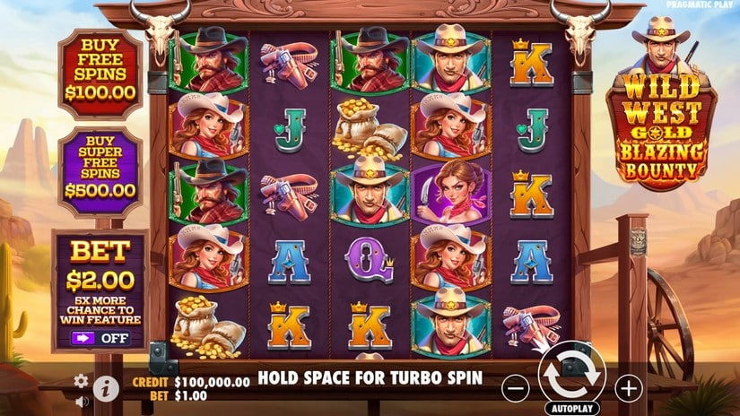 Wild West Gold Blazing Bounty slot screen 1