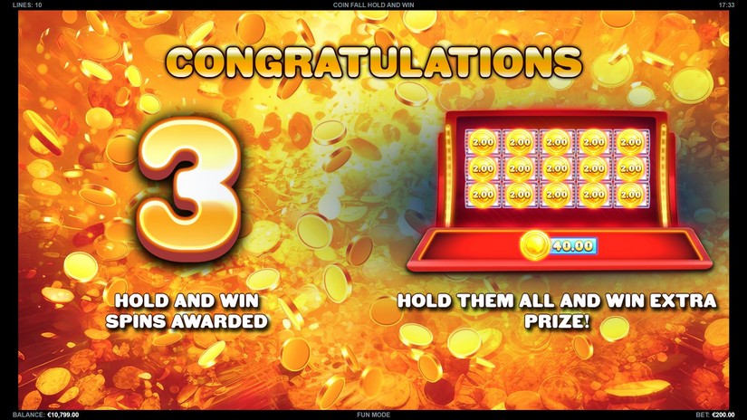 Coin Fall Hold and Win slot screen 2