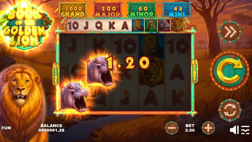 Book of the Golden Lion slot screen 2