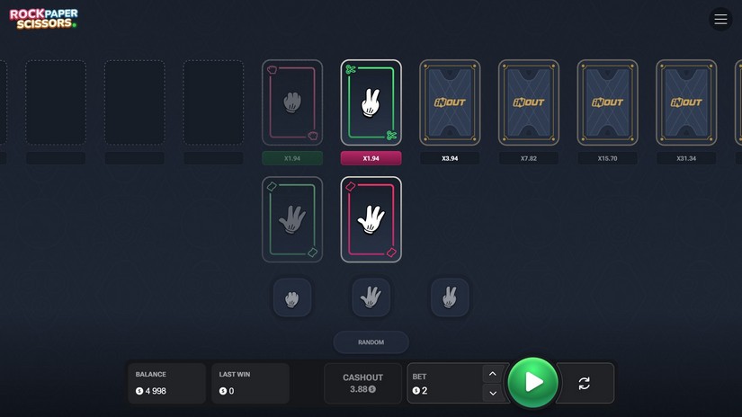 Rock Paper Scissors slot screen 2