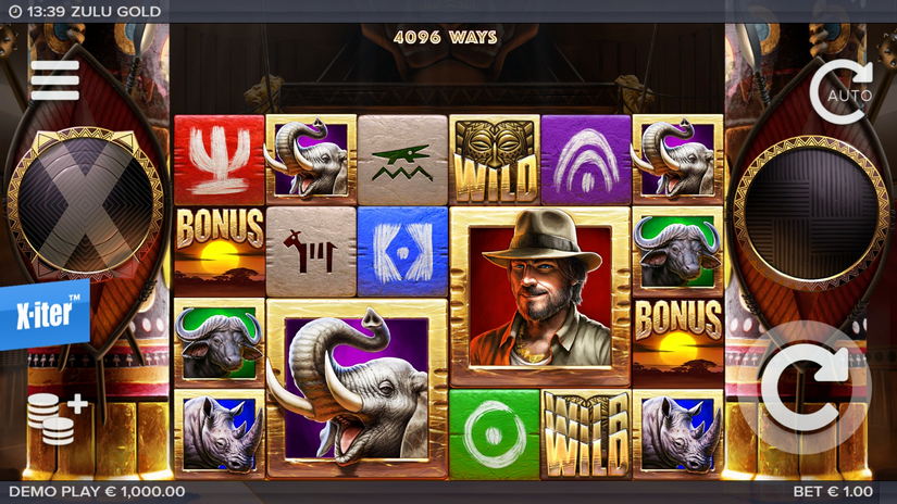 Zulu Gold slot screen 1