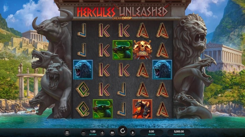 Hercules Unleashed Dream Drop slot screen 1