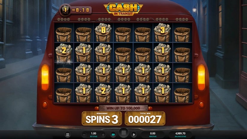 Cash in Transit slot screen 4