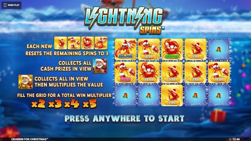 Crabbin’ For Christmas slot screen 3