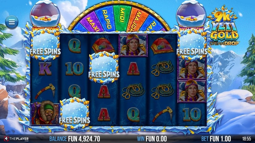 9K Yeti Gold Dream Drop slot screen 2
