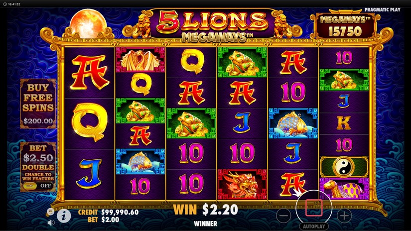 5 Lions Megaways slot screen 2