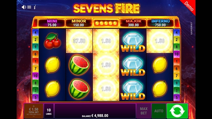 Sevens Fire slot screen 2