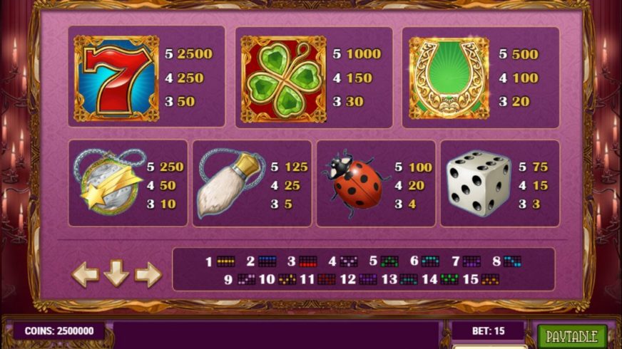 Lady of Fortune slot screen 2