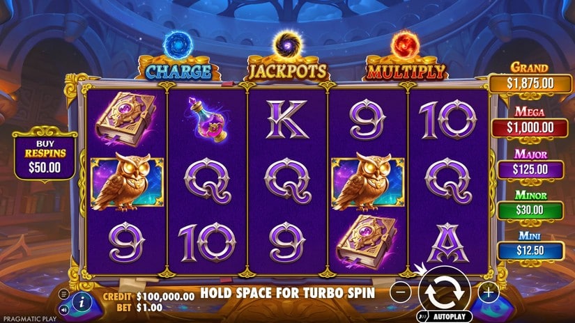 Spellmaster slot screen 1