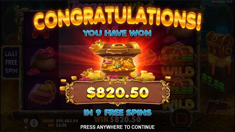 Treasure Wild slot screen 9