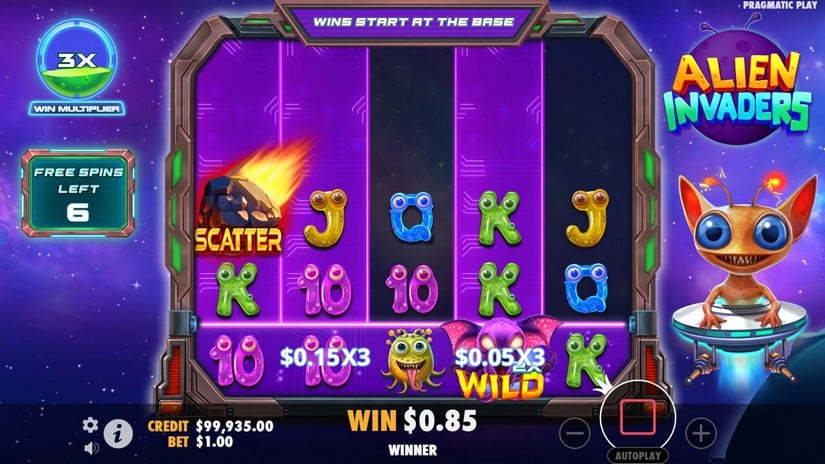 Alien Invaders slot screen 4