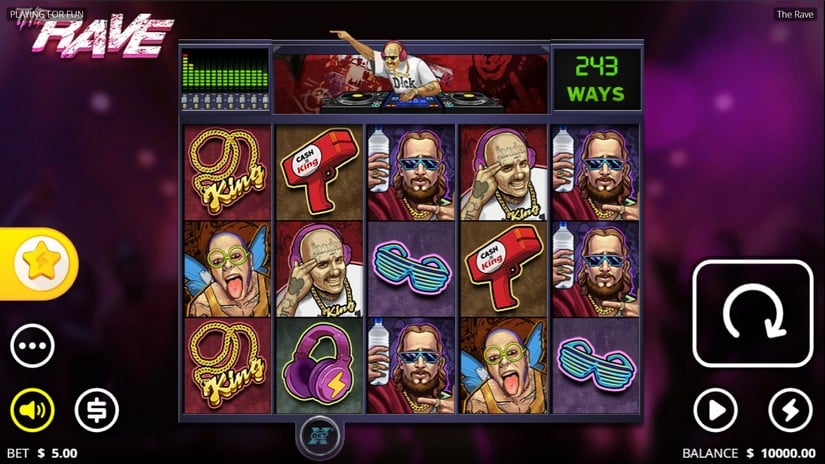 The Rave slot screen 1