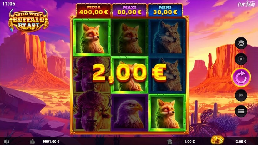 Wild West Buffalo Blast slot screen 2