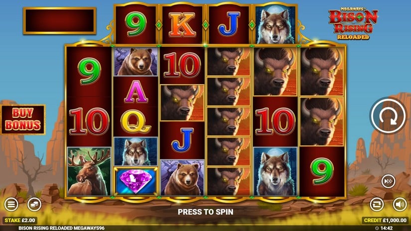 Bison Rising Reloaded Megaways slot screen 1