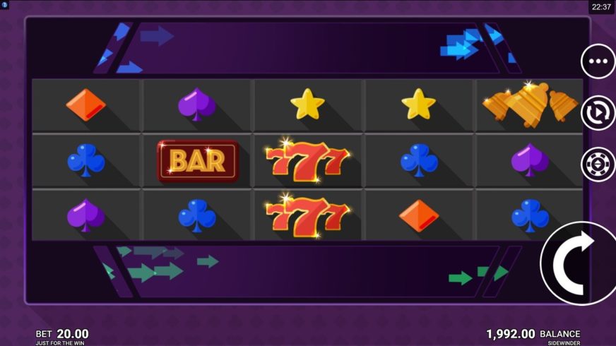 Sidewinder slot screen 1