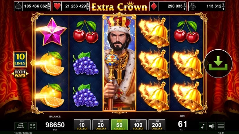 Extra Crown slot screen 3