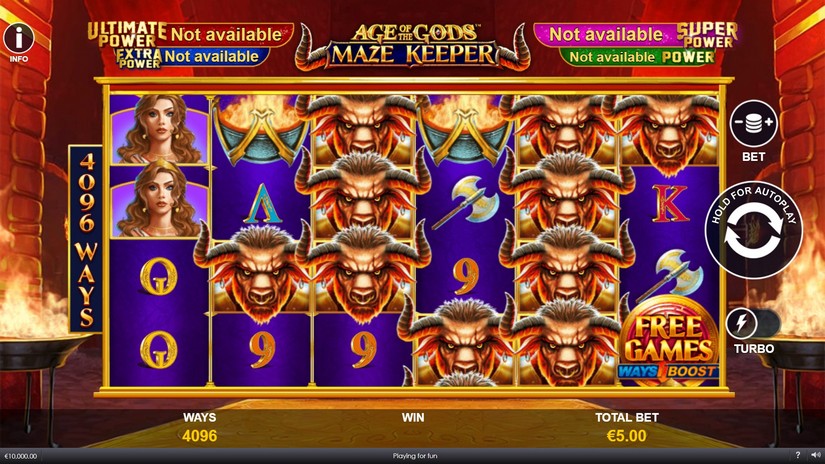 Age Of The Gods Maze Keeper slot screen 1