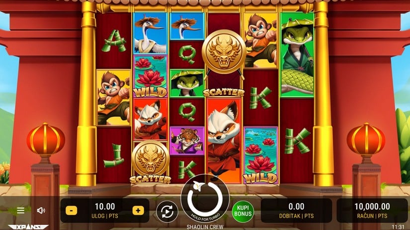 Shaolin Crew slot screen 1