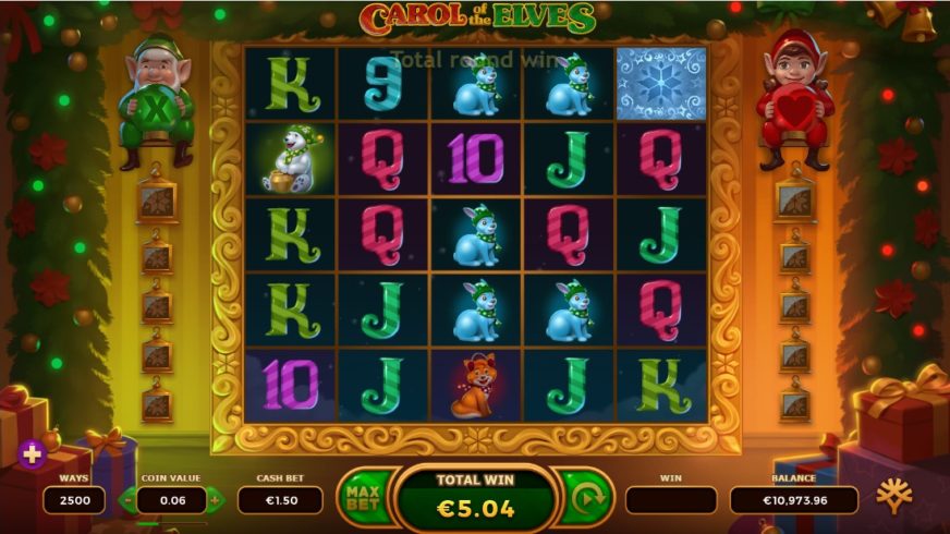 Carol of the Elves slot screen 2