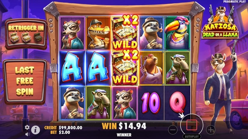 Mafiosa Dead or a Llama slot screen 6