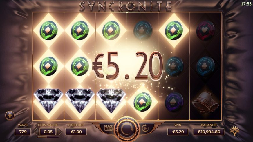 Syncronite Splitz slot screen 2