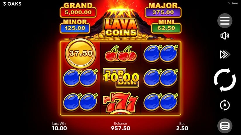 Lava Coins slot screen 3