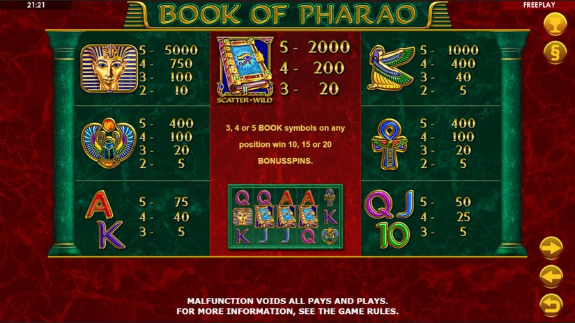 Book Of Pharao slot screen 4