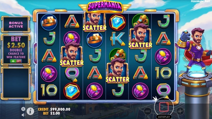 Supermania slot screen 2