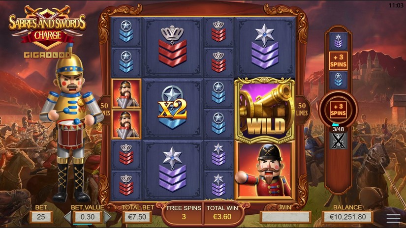 Swords and Sabres: Charge Gigablox slot screen 5