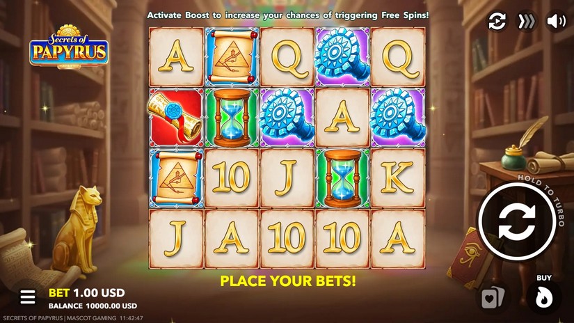 Secrets of Papyrus slot screen 1